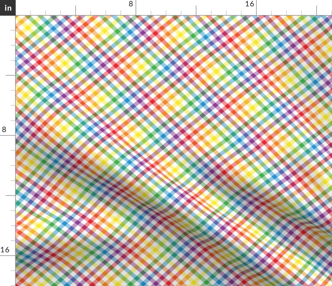 Bright Rainbow Diagonal Plaid 1 - Smaller