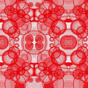 Circular in Red & White_7x9_Mirror