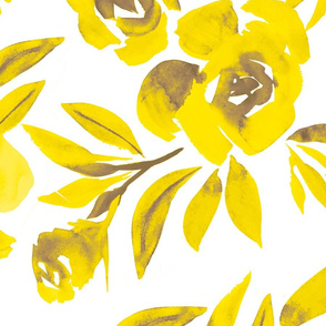 Yellow watercolour roses