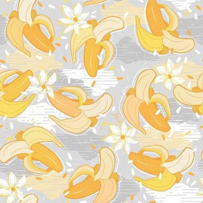 Happy Bananas - Yellow and Gray / Medium