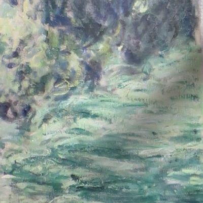 Claude Monet tea towel // white water lilies