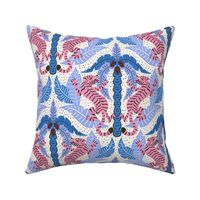 Tiger Damask/light blue pink/large