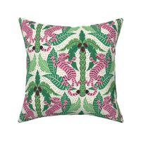 Tiger Damask/green pink light version/large