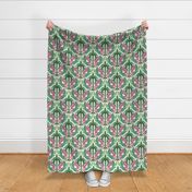 Tiger Damask/green pink light version/large