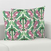 Tiger Damask/green pink light version/large