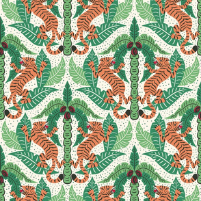 Tiger Damask/green orange light version/large