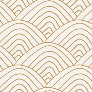 Minimalist sea ocean waves and surf vibes abstract salty water minimal Scandinavian style stripes ivory white soft cinnamon ochre yellow LARGE wallpaper