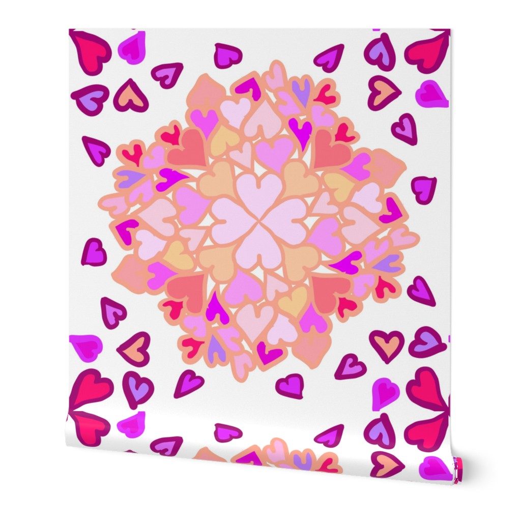 pastel flower hearts white spring table runner tablecloth napkin placemat dining pillow duvet cover throw blanket curtain drape upholstery cushion duvet cover clothing shirt wallpaper fabric living home decor 