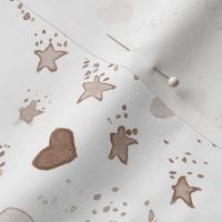 earthy boho watercolor sweet stars and hearst for nice modern nursery kids baby - painted lovely pattern a077 