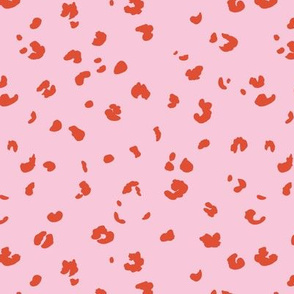The messy animal print Dalmatian dots and leopard panther spots wild life boho trend nursery red pink girls valentine's day