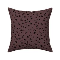 The messy animal print Dalmatian dots and leopard panther spots wild life boho trend nursery moody berry