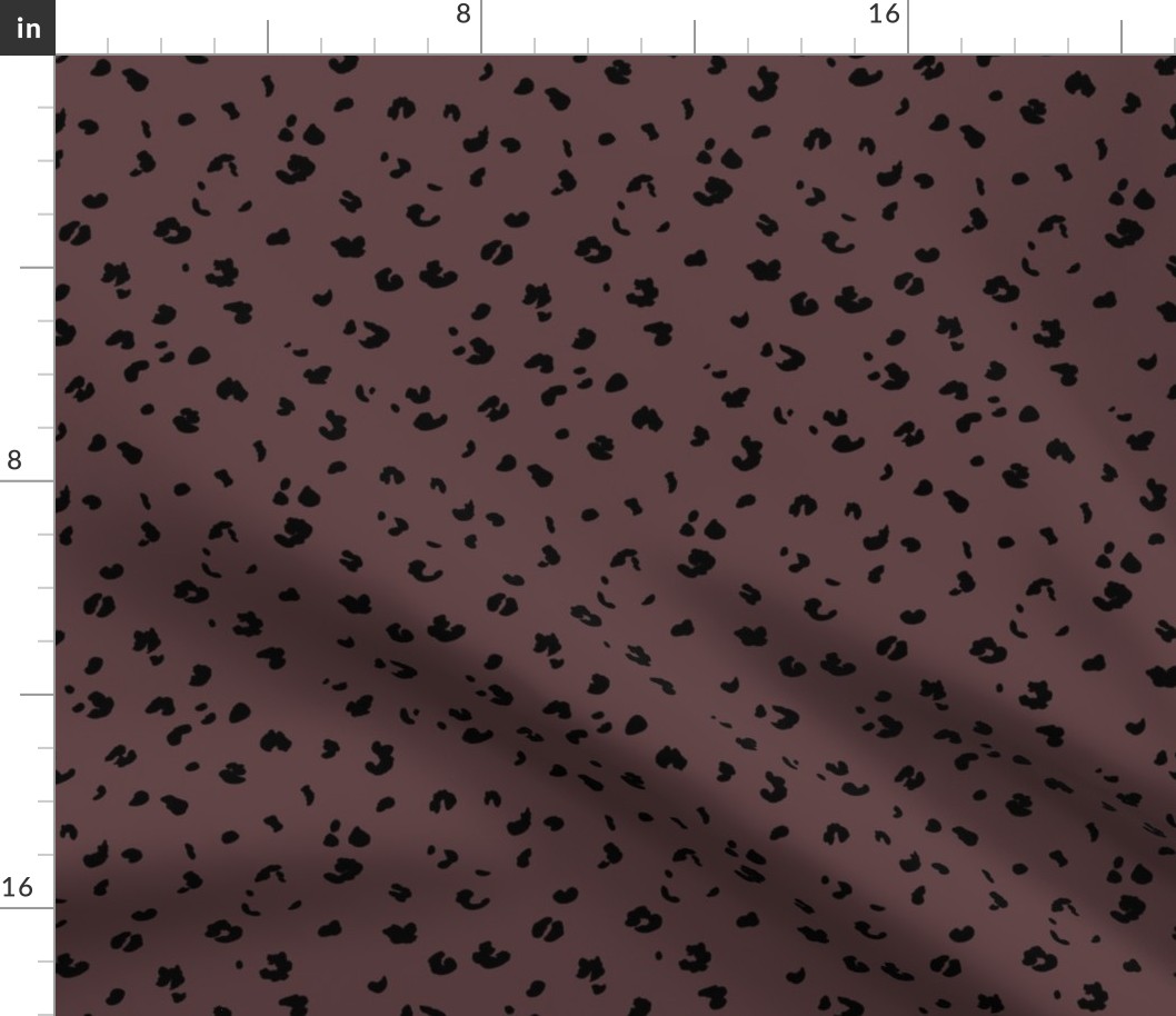 The messy animal print Dalmatian dots and leopard panther spots wild life boho trend nursery moody berry