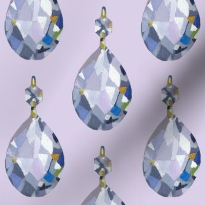Crystals on Lavendar, 3 inch crystal