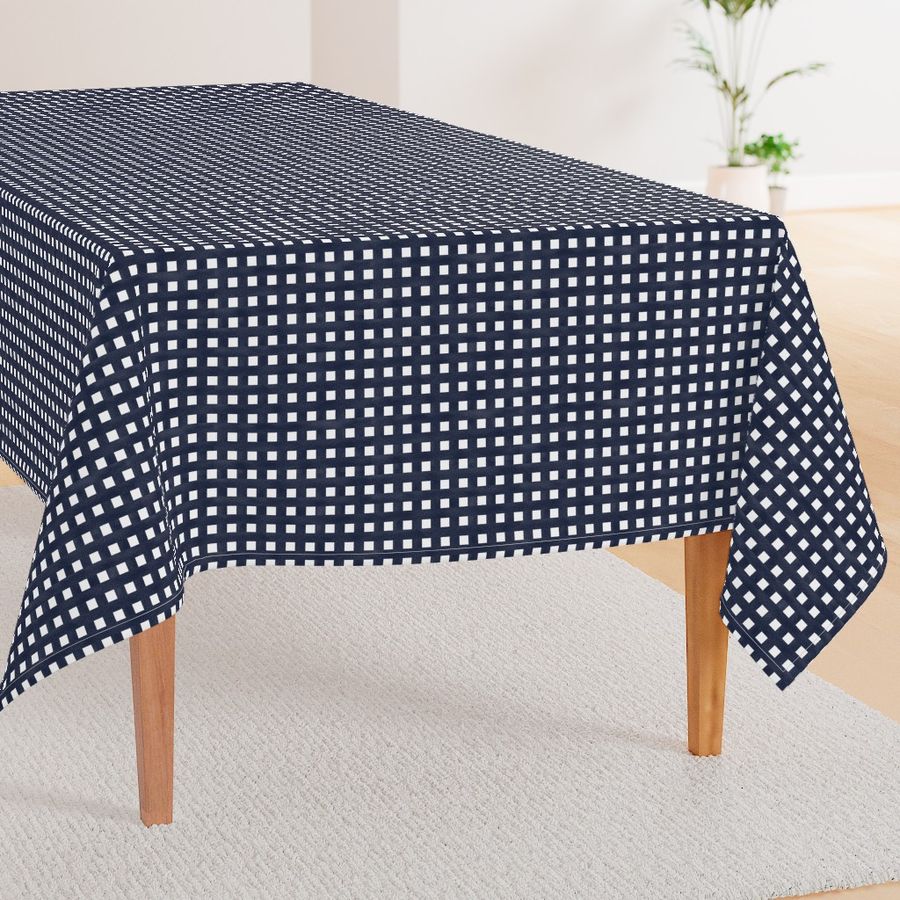 safari grid custom navy  fabric