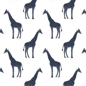 safari giraffe blue custom navy fabric