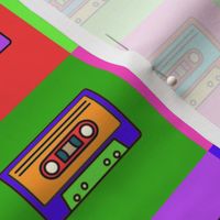 Colorful retro cassettes