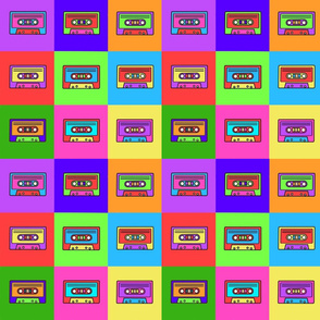Colorful retro cassettes