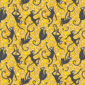 yellow & gray monkeys
