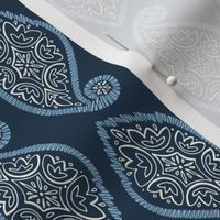 Paisley Leaf - Blue Dark