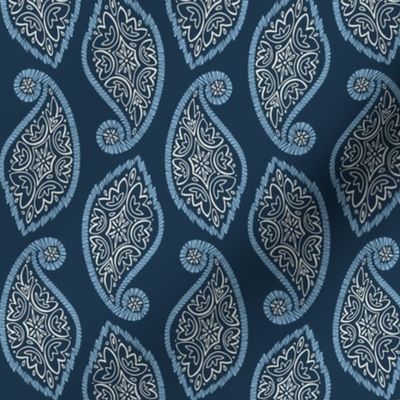 Paisley Leaf - Blue Dark