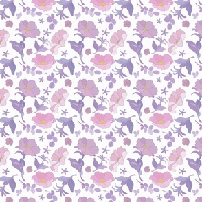 Soft pastel colors petunias pink violet lavender