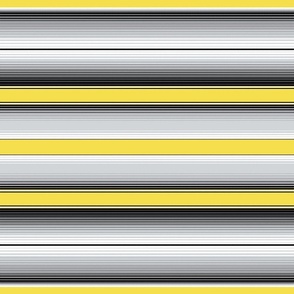Yellow Gray Black and White Serape Blanket Stripes