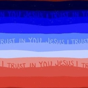 Jesus I Trust in You Divine Mercy Stripes