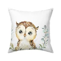 18” Nature Trails Owl Pillow Front with dotted cutting lines