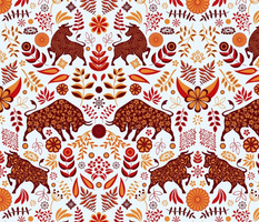  Year of the Ox - orange and red