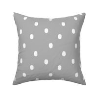 Golden Tigris Grey & White Ikat Poka Dot Large Scale