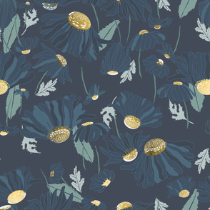 Falling Daisies in Blue 4000
