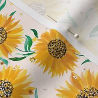 Sunflowers watercolor Yellow  Small