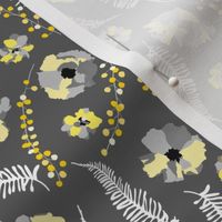 Moody Florals Large Yellow Gray