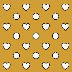 Gold and Cream Heart dots