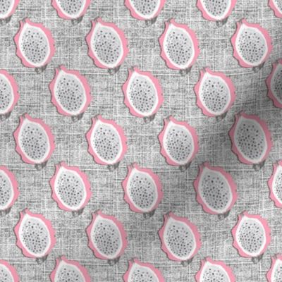 Sweet pink Pitaya /  Dragon Fruit on grey linen