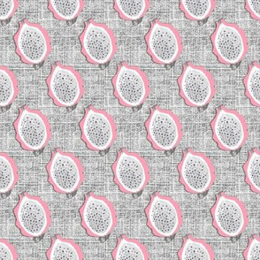 Sweet pink Pitaya /  Dragon Fruit on grey linen