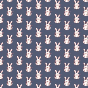 Bunny Bunny Modern Scandinavian Bunny Repeat in Blue and Orange