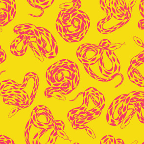 Bright Pink and Yellow Snakes