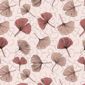 Neutral Pink Ginkgo Leaves - Small