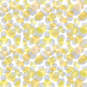 Gray Yellow Watercolor Dots