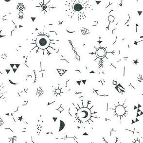 Celestial Symbols (black/white) MED 