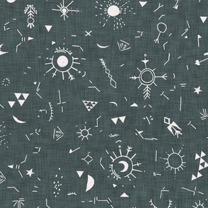 Celestial Symbols (black/white) MED 