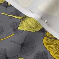 Ginkgo Leaves Grey & Yellow