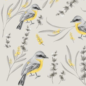 Australian Yellow Robin Botanical 2