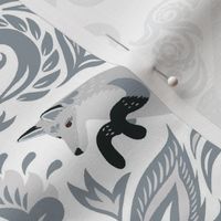 Damask Ornament Grey Fox