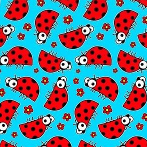 Lucky Ladybugs - on blue