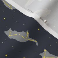 Cat Constellations Space Animal in Gray and Yellow Small Scale