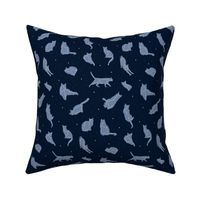 Cat Constellations Space Animal in Blue Small Scale