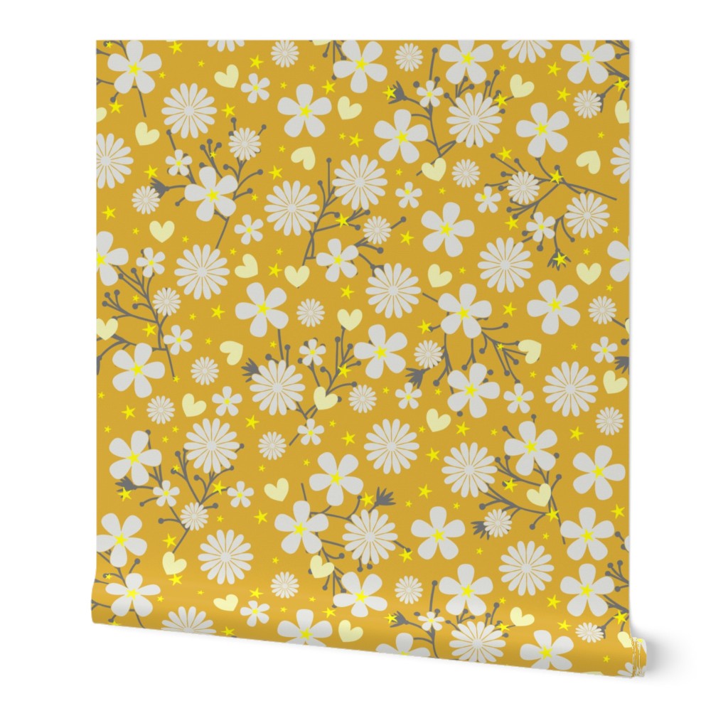 dancing blossom yellow-grey