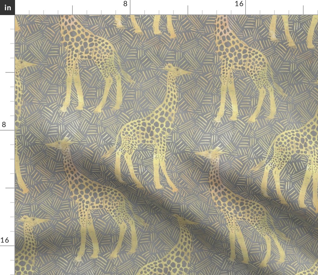 Large scale- Gentle Giraffes - Grey